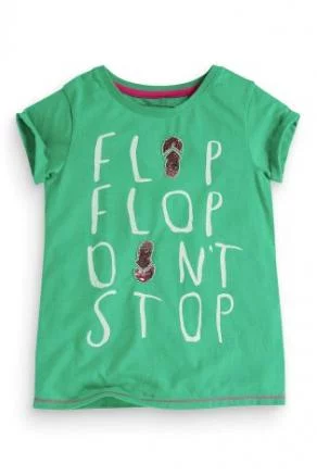 Зеленая футболка с текстом "Flip Flop" (3-16 лет)